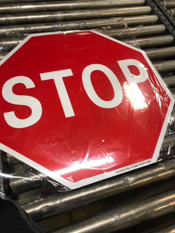 Photo 2 of Stop Sign, 24 x 24 Inches Street Road Reflective Warning Signs, Rust Free Aluminum Sign, UV Protected and Weatherproof 24x24