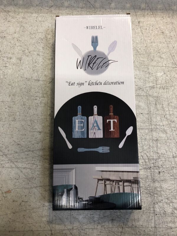 Photo 1 of 6 Pieces 7.5 x 4.3 inch Eat Sign Kitchen Decorations Cutting Board Fork Spoon and Knife Wood Wall Decor Rustic Farmhouse Kitchen Wall Art (Vintage Color)

