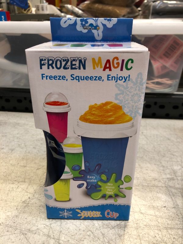 Photo 2 of Bud K DIY Slushy Maker Cup Double Layers Silica Cup,Smoothie Pinch Ice Cup, Frozen Magic Squeeze Cup,Cooling Maker Cup,Freeze Mug Tools, Portable Squeeze Icy Cup KSD