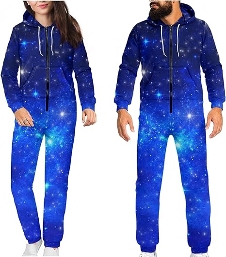 Photo 1 of JJEUWE UNISEX NON-FOOTED ADULT JUMPSUITS XL - GALAXY