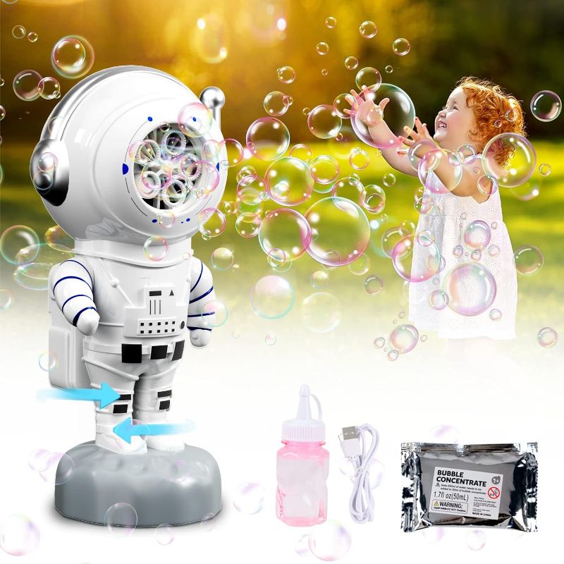 Photo 1 of Bubble Machine for Kids,Bubble Maker Durable Automatic Bubble Blower,15000+ Bubbles Per Minute Bubbles,Automatic 360° Bubble Blower for Indoor Outdoor Birthday Party Gift for Boys Girls
