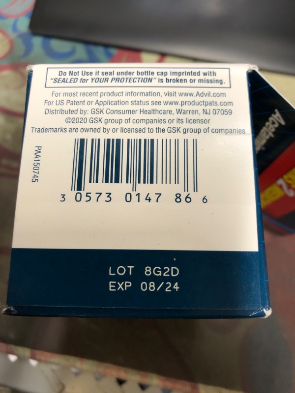 Photo 3 of Advil Dual Action Coated Caplets with Acetaminophen, 250 Mg Ibuprofen and 500 Mg Acetaminophen Per Dose (2 Dose Equivalent) for 8 Hour Pain Relief - 216 Count 216 Count (Pack of 1)