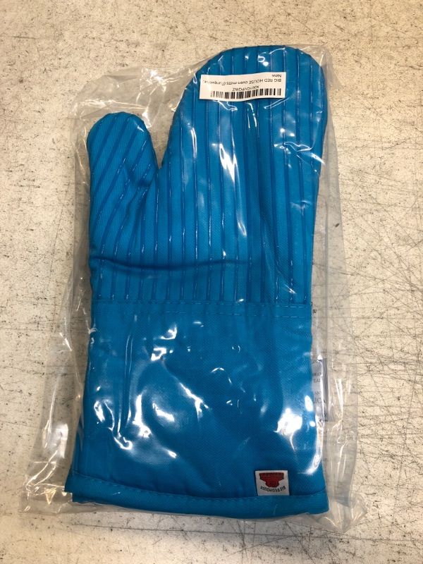 Photo 2 of Big Red House Heat-Resistant Oven Mitts - Set of 2 Silicone Kitchen Oven Mitt Gloves, Turquoise Turquoise 12.5"