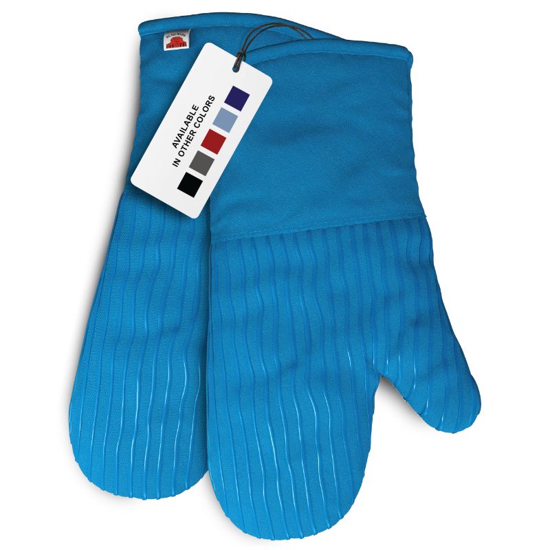 Photo 1 of Big Red House Heat-Resistant Oven Mitts - Set of 2 Silicone Kitchen Oven Mitt Gloves, Turquoise Turquoise 12.5"