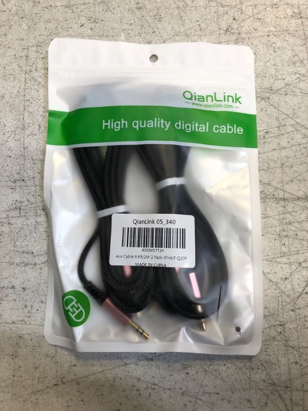 Photo 1 of 2 Pack AUX Cable,Auxiliary Cable?6.6ft/2m, Hi-Fi Sound? 3.5mm TRS Auxiliary Audio Cable Nylon Braided Aux Cord Compatible with Car,Home Stereos,Speaker,iPod iPad,Headphones,Sony,Echo Dot (Pink)