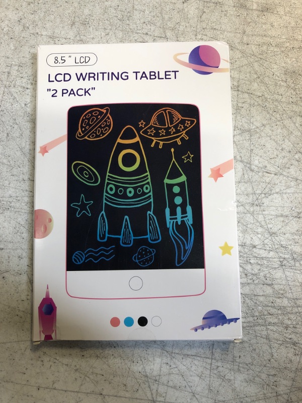 Photo 2 of 2 Pack LCD Writing Tablets for Kids Colorful Screen Doodle Board Reusable Drawing Pad Educational Learning Toys Gift for 3+ Years Old Boys Girls Toddlers 8.5 inch