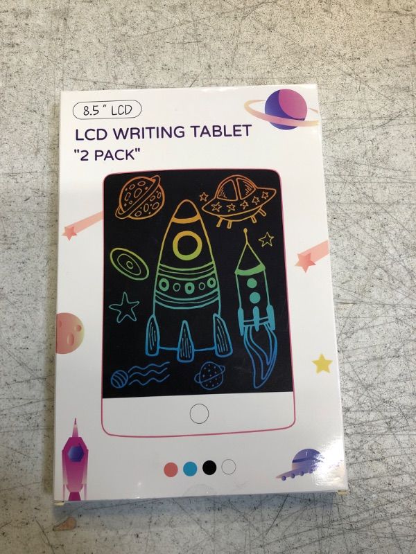 Photo 2 of 2 Pack LCD Writing Tablets for Kids Colorful Screen Doodle Board Reusable Drawing Pad Educational Learning Toys Gift for 3+ Years Old Boys Girls Toddlers 8.5 inch