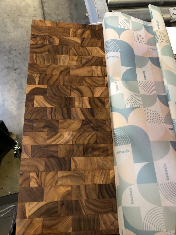 Photo 1 of Extra Large End Grain Butcher Block Cutting Board [2" Thick] Made of Teak Wood and Conditioned with Beeswax, Linseed & Lemon Oil. 24" x 18" by Ziruma 24 x 18 x 2 inches
