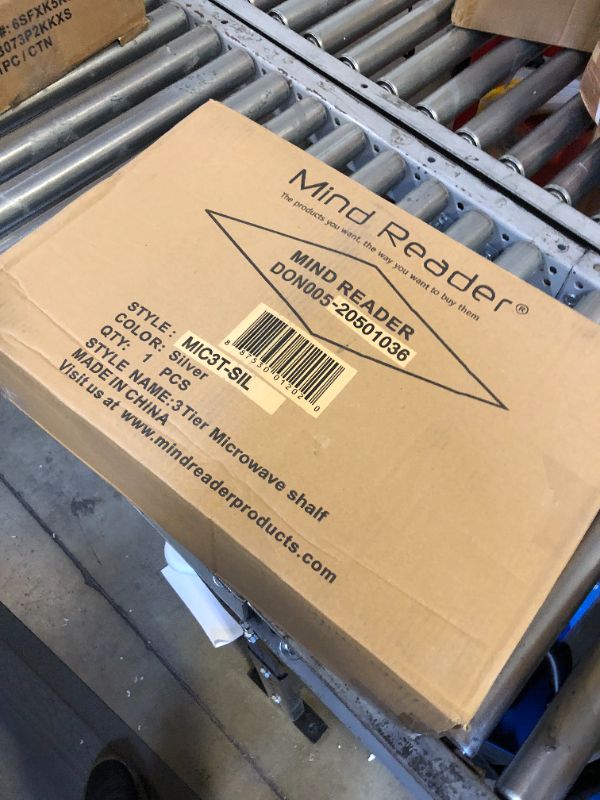 Photo 1 of Mind Reader 3 Tier Microwave Shelf Counter Unit with Hooks, Silver