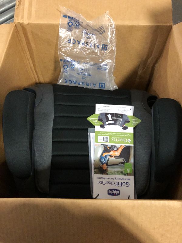 Photo 1 of Chicco GoFit ClearTex Backless Booster Car Seat - Shadow | Black Shadow GoFit with ClearTex No Chemicals