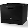 Photo 1 of 21 in. Professional Digital Portable Countertop Dishwasher with 6 Place Settings in Black
