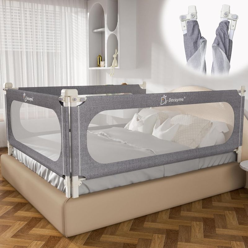 Photo 1 of MagicFox Foldable Bed Rail for Toddlers - 32 Levels of Height Adjustment Specially Designed for Twin, Full, Queen, King Size - Quick Folding Installation Patent (70.8" * 30" (One Side))
