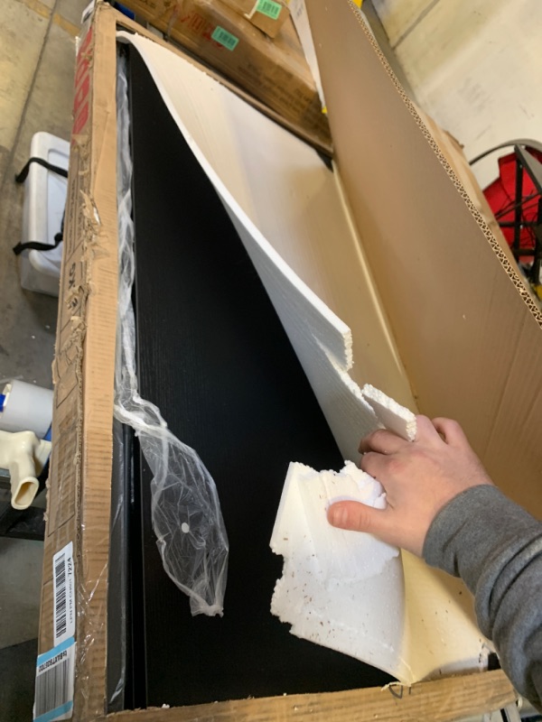 Photo 1 of Bestier Computer Desk with LED Lights, Gaming Desk with 4 Tiers Shelves, 44 Inch Office Desk with Storage Bag & Printer Shelf (Black Grained) Black Grained 44 Inch