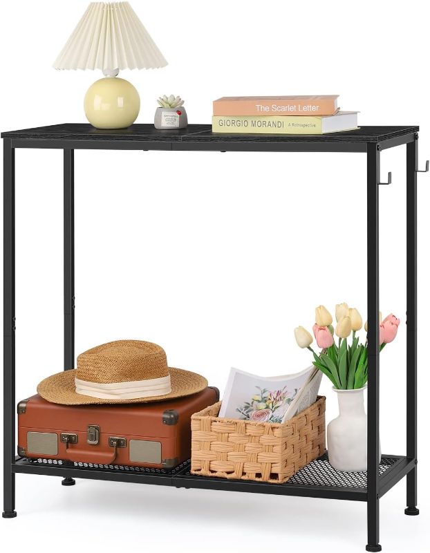 Photo 1 of Black Console Table 31.5'' Narrow Entryway Table 