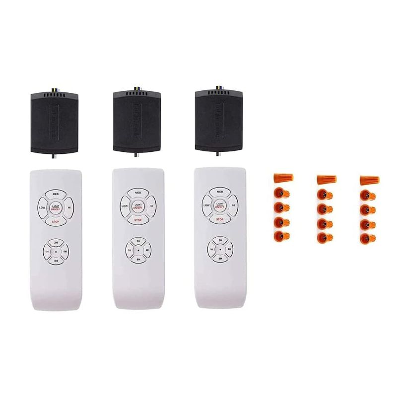 Photo 1 of 3 Pack Universal Small Size Ceiling Fan Remote Control Kit, Mini Wireless Remote Control and Receiver Kits for Ceiling Fan Lamp
