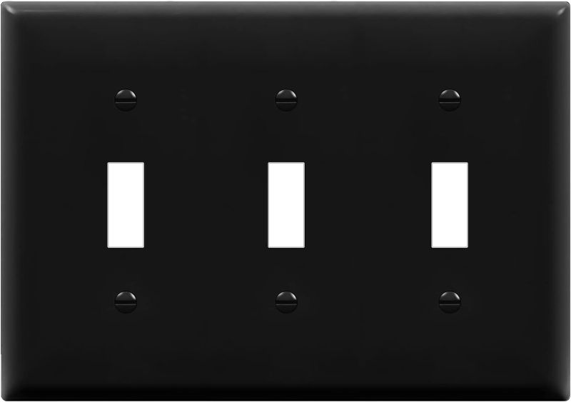 Photo 1 of Amerelle Chelsea Wallplate, 3 Toggle, Black