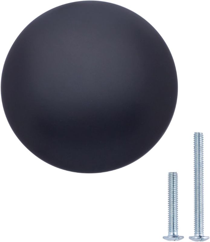 Photo 1 of Amazon Basics Round Cabinet Knob, 1.18-inch Diameter, Flat Black, 10-Pack
