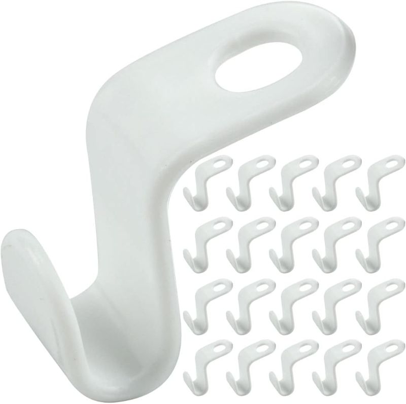 Photo 1 of 100 Pack White Clothes Hanger Connector Hooks Hanger Extender Clips Mini Space Saver Hangers Clothes Hanger Extender Connector Hook Space Saving Cascading Hanger Organizer Hanger Connection Hook
