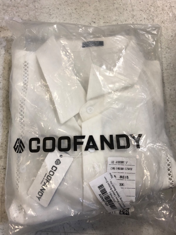 Photo 1 of COOFANDY Mens Cuban Guayabera Shirt Casual Button Down Shirts Long Sleeve Beach Linen Shirts 3XL
