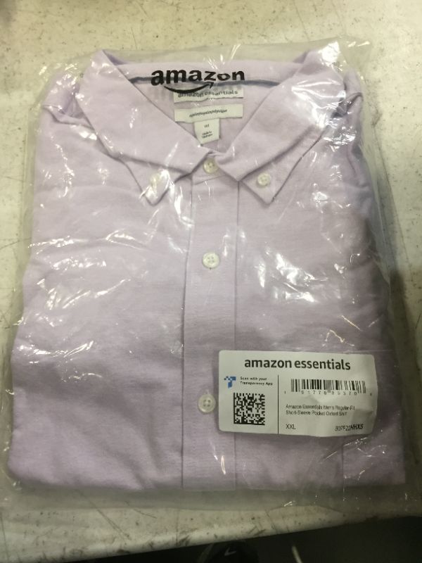 Photo 2 of Amazon Essentials Men's Regular-Fit Short-Sleeve Pocket Oxford Shirt XX-Large Lavender