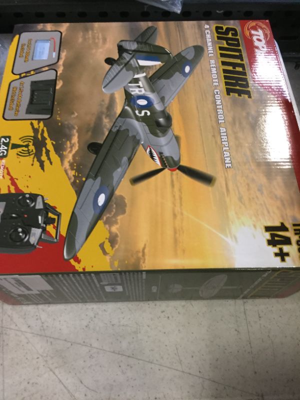 Photo 1 of Top Race 4 Channel Remote Control Airplane Spitfire Shark Mouth TR-S55