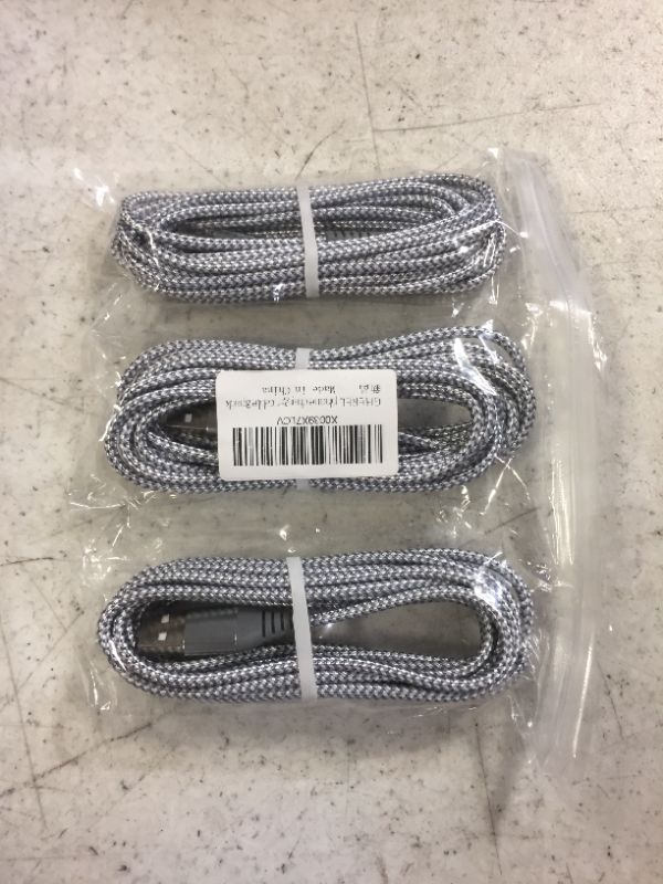 Photo 2 of iPhone Charger 3 Pack 10 ft MFi Certified Lightning Cable Nylon Braided Cable iPhone Charger Fast Charging Cord Compatible with iPhone 14 13 12 11 Pro Max XR XS X 8 7 6 Plus and More Gray White