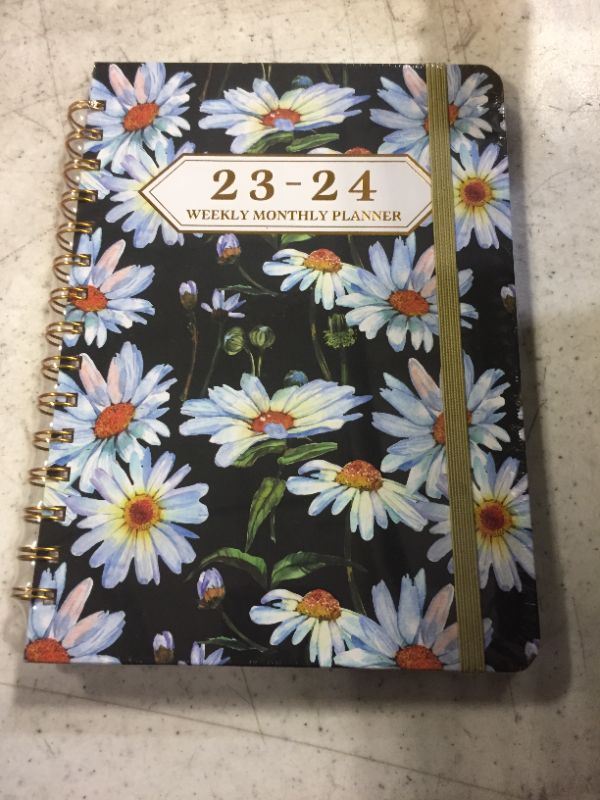 Photo 2 of Ymumuda 2023-2024 Planner, 12-Month Weekly Monthly Planner from JUL.2023 to JUN.2024, 8.4" X 6", Spiral Planner Notebook with Stickers, Elastic Closure, Inner Pocket, Coated Tabs, Floral 03 8.4"×6" V2023-2024-03