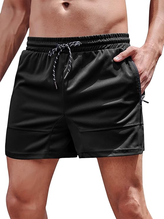 Photo 1 of Gafeng Men's Athletic Shorts Gym Workout Quick Dry Lightweight Running Mesh Shorts with Zipper Pocket- SIZE XXL 
