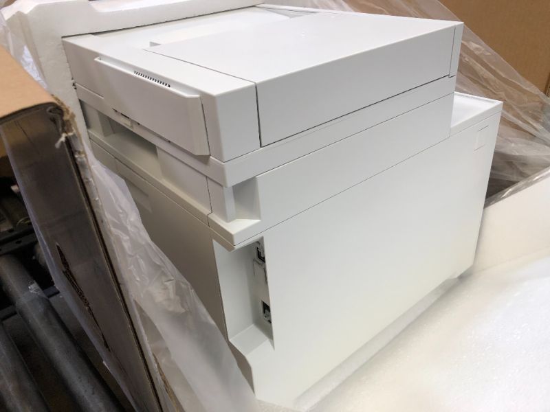 Photo 3 of HP Color LaserJet Pro MFP 4301fdn Printer, Print, scan, copy, fax, Fast speeds, Easy setup, Mobile printing, Advanced security, Best-for-small teams, 16.6 x 17.1 x 15.1 in,white New version