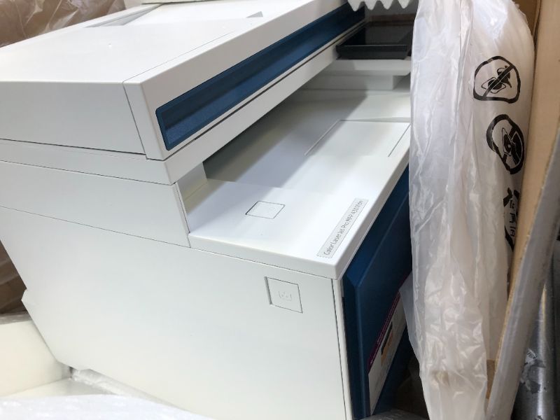 Photo 2 of HP Color LaserJet Pro MFP 4301fdn Printer, Print, scan, copy, fax, Fast speeds, Easy setup, Mobile printing, Advanced security, Best-for-small teams, 16.6 x 17.1 x 15.1 in,white New version