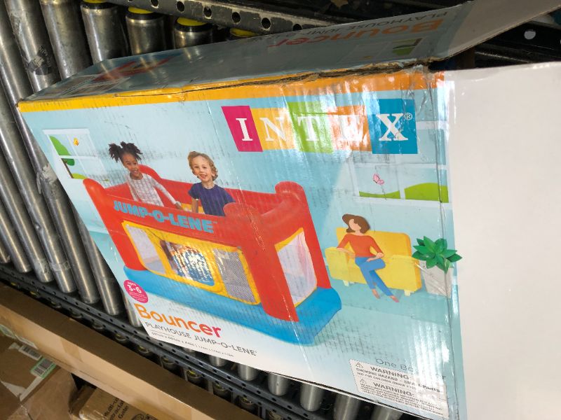 Photo 3 of Intex Inflatable Jump-O-Lene Playhouse Trampoline Bounce House for Kids Ages 3-6 Pool Red/Yellow, 68-1/2" L x 68-1/2" W x 44" H 1 Pack