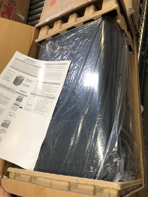 Photo 1 of ELLO&ALLO Garbage Can 13 Gallon 50 Liter Kitchen Motion Sensor Trash Can Automatic Touch Free High-Capacity with Lid Black Waste Bin 13 Gallon Black