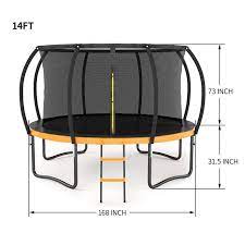 Photo 1 of PARTS FOR A ZNTS 14FT Outdoor Big Trampoline With Inner Safety Enclosure Net, Ladder, PVC Spring Cover Padding, For W143768223
