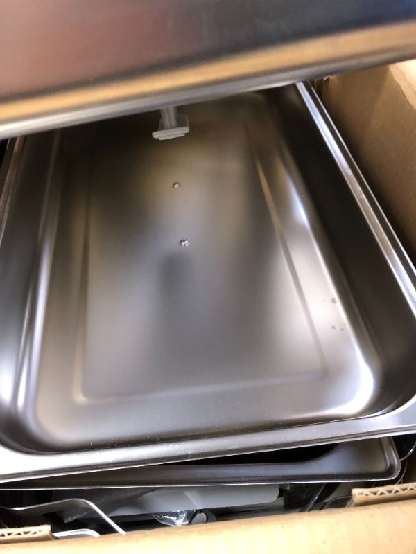 Photo 1 of ALPHA LIVING 70014-GRAY 4 Pack 8QT Chafing Dish High Grade Stainless Steel Chafer Complete Set, 8 QT, Alpine Gray Handle