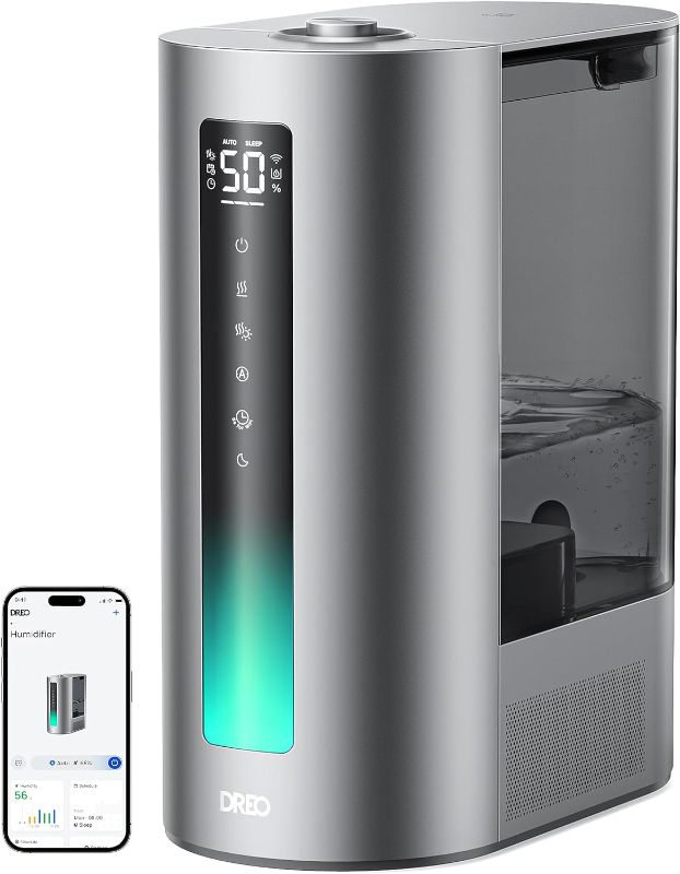 Photo 1 of Dreo 6L Smart Humidifier for Bedroom Large Room, Warm & Cool Mist Humidifier, Top Fill, Run Time 60 Hours, High Precision Humidity Sensor and Indicator Light, Nursery, Plants, Works with Alexa, HM713S
