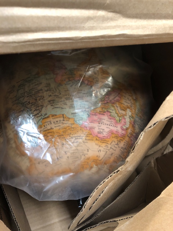 Photo 2 of Replogle Globe with Antique Shading - Raised Relief Topographical Political Globe - Updated Country Lines - Perfect for a Classroom, Home or The Office (12" Diameter with Metal Base)