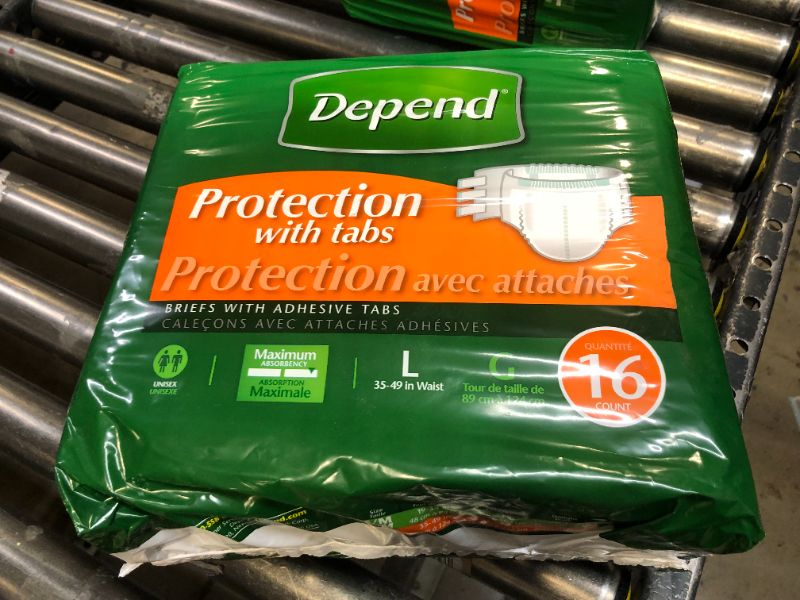 Photo 3 of Depend Fitted Briefs, Size Large (35-49" Waist),Case of 64