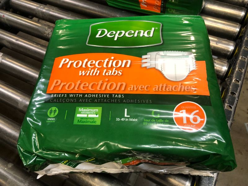 Photo 1 of Depend Fitted Briefs, Size Large (35-49" Waist),Case of 64