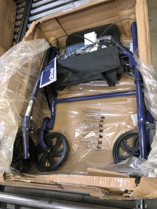 Photo 1 of Drive Medical 10257BL-1 4-Wheel Rollator Walker With Seat & Removable Back Support, Blue