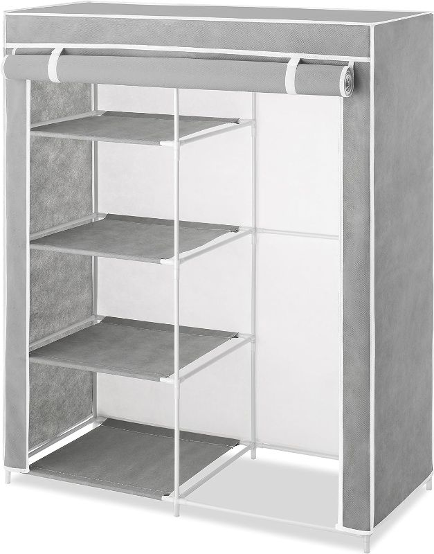 Photo 1 of Whitmor Compact Clothes Closet, 15.75 L x 34.25 W x 42.0 H inches, Grey
