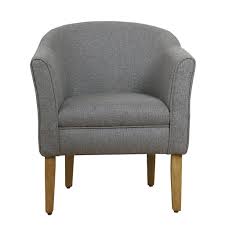 Photo 1 of HomePop Barrel Shaped Accent Chair, Gray and Brown
