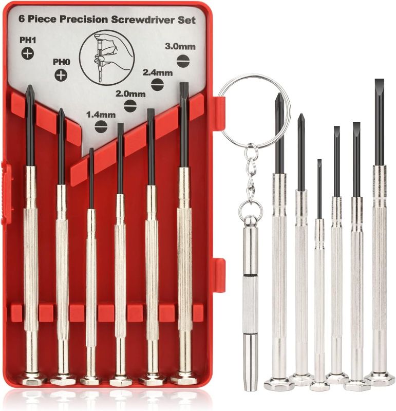 Photo 1 of 6pc Mini screwdriver set - missing ring.