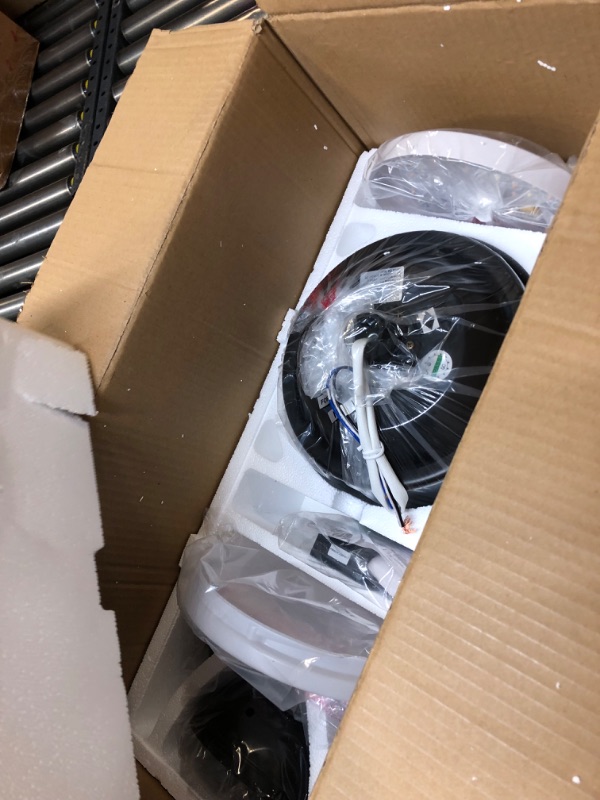 Photo 1 of POCHFAN 52 inch Black Ceiling Fan with Light Remote Control, LED, 3-Colors, Modern Ceiling Fan 