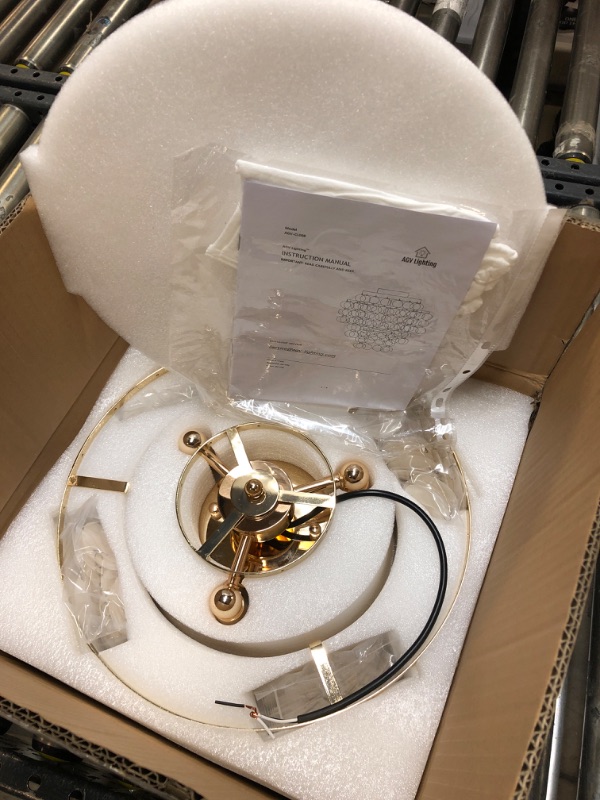 Photo 1 of AGV LIGHTING CL008G Shell Ceiling Light, Perfect for Living Room, Bedroom, Dining Room, D13 x H15, 3-Lights, Shine Gold Finish Light Gold