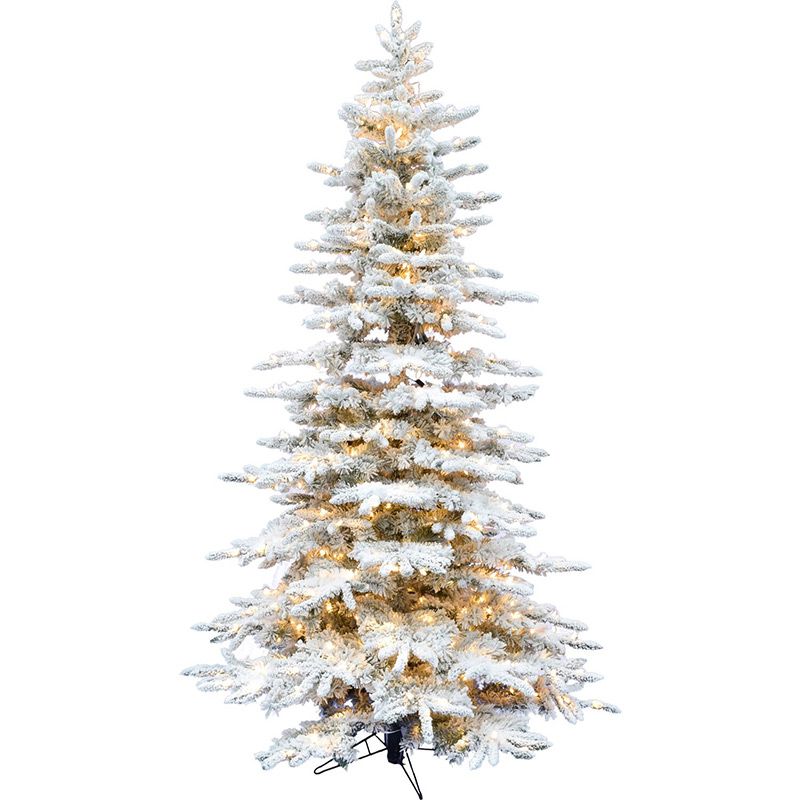 Photo 1 of 9-ft. Pre-Lit Buffalo Fir Green Slim Artificial Artificial Christmas Tree, Multi-Color LED Lights
