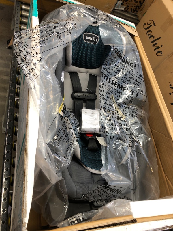 Photo 2 of Evenflo LiteMax DLX Infant Car Seat with FreeFlow Fabric, SafeZone and Load Leg Base DLX with Load Leg Sawyer Gray