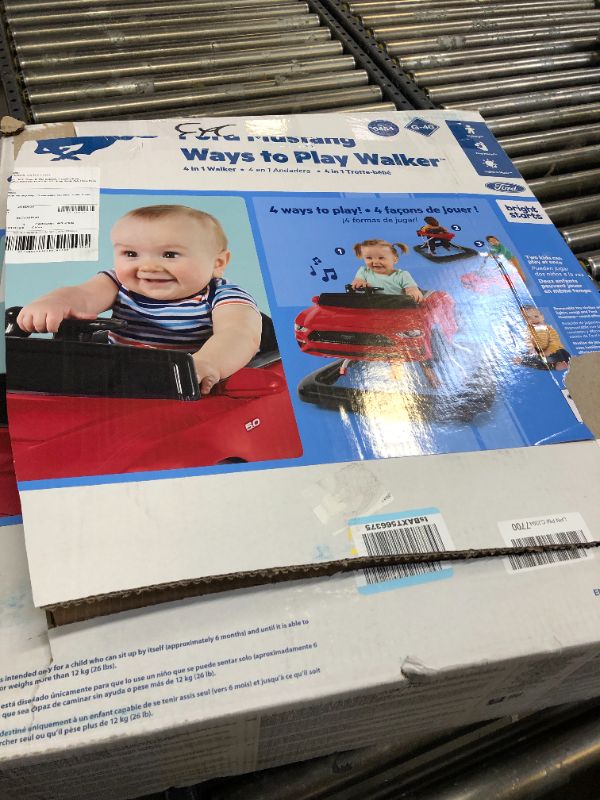 Photo 1 of Bright Starts Ways to Play 4-in-1 Walker - Ford Mustang, Red, Ages 6 Months +, Red Ford Mustang Mustang Red