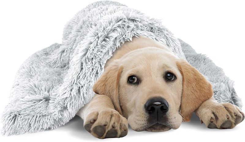 Photo 1 of The Dog’s Blanket Sound Sleep Donut Blanket, Large, Calming, Anti-Anxiety Snuggler Blanket, Ice Grey  