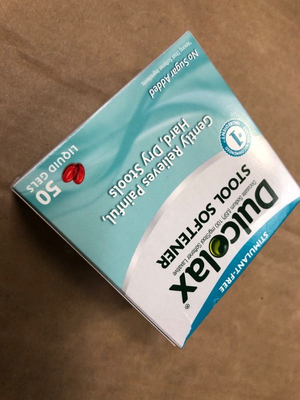 Photo 2 of Dulcolax Stool Softener Laxative Liquid Gel Capsules (50ct) Gentle Relief, Docusate Sodium 100mg 50 Count (Pack of 1)---01/2026