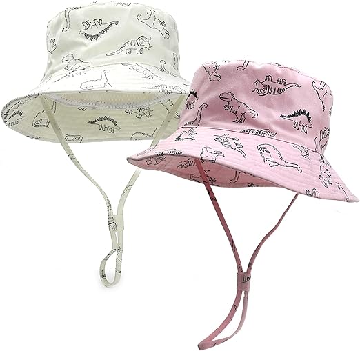 Photo 1 of 24M--Fly love 2PCS Baby Sun Hat Toddler Summer Bucket Hats Kids UPF 50 Sun Protection Beach Hat
